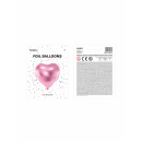 Partydeco Folienballon Herz Rosa Jumbo  ø61cm-1St