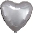 Partydeco Folienballon Herz Silber Jumbo  ø61cm-1St