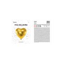 Herzballon Gold Folie-Jumbo ø61cm