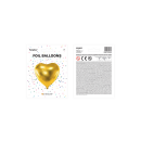 Partydeco Folienballon Herz Gold Jumbo ø61cm-1St