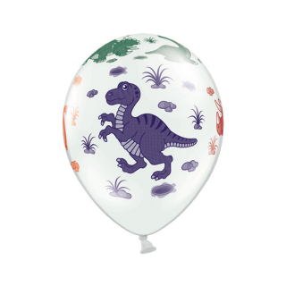 Partydeco Luftballon Dinosaurier Bunt  ø30cm-6St