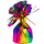 Globos Ballongewicht Puschel Regenbogen 170 g-1St