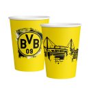 6 Becher BVB Dortmund Papier 500ml