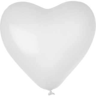 10 Herzballons Weiß ø40cm