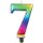 Globos Tortenkerze Zahl 7 Regenbogen Metallic Höhe 7,8cm-1St