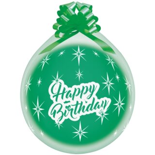 Gemar Premium Verpackungsballon Happy Birthday Grün ø45cm klar 1St