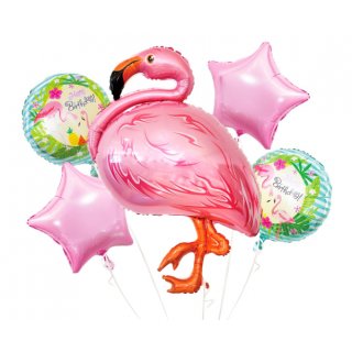 Ballonstrauß Flamingo-5-er Set Folie 116cm