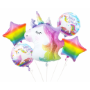 Godan Folien-Ballonstrauß Einhorn-5St-1Set