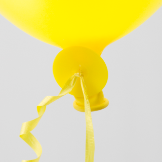 luftballonsDE Ballonverschluss Poly-Fix Gelb mit Band ca 120cm-50St