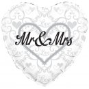Herzballon Mr & Mrs Love Folie ø46cm
