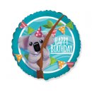 Luftballon Koala Happy Birthday Folie &oslash;45cm