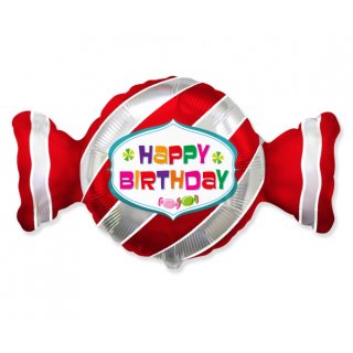 Luftballon Happy Birthday Bonbon Rot Folie 85cm