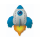 Flexmetal Folienballon Rakete Blau 76cm unverpackt-1St