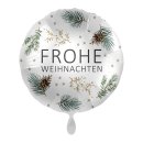 Luftballon Frohe Weihnachten Winterbl&auml;tter Folie...