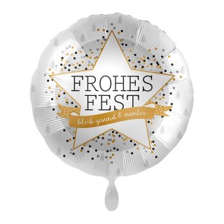 Luftballon Frohes Fest bleIb gesund und munter Folie ø43cm