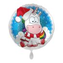 Luftballon Weihnachtseinhorn Folie &oslash;43cm
