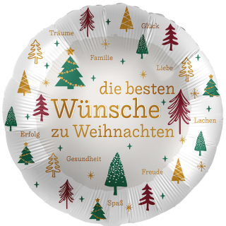 Premioloon Folienballon Wünsche zu Weihnachten  ø43cm-1St