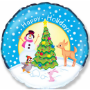 Flexmetal Folienballon Happy Holidays Weihnachtsbaum...