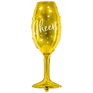 Partydeco Folienballon Cheers Sektglas 80cm-1St
