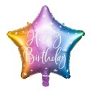 Partydeco Folienballon Stern Happy Birthday Regenbogen...