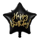Partydeco Folienballon Stern Happy Birthday Schwarz...