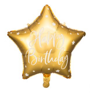 Sternballon Happy Birthday Gold Folie ø40cm