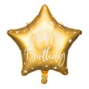 Luftballon Happy Birthday Gold Folie Stern &oslash;40cm