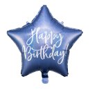 Sternballon Happy Birthday Blau Folie ø40cm