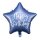 Partydeco Folienballon Stern Happy Birthday Blau ø40cm-1St