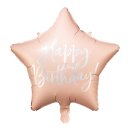Sternballon Happy Birthday Rosa-Altrosa Folie &oslash;40cm