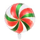 Luftballon Candy Gr&uuml;n-Rot Folie &oslash;35cm