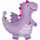 Flexmetal Folienballon Drachen Violett 92cm unverpackt-1St