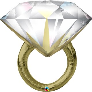 Qualatex Folienballon Diamant Hochzeitsring Gold 94cm-1St
