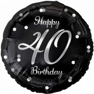Godan Folienballon -Zahl 40- Happy Birthday Mix  ø46cm-1St