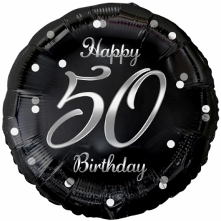 Godan Folienballon -Zahl 50- Happy Birthday Mix  ø46cm-1St