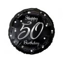 Luftballon Zahl 50 Happy Birthday Schwarz Silber Folie...