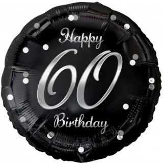 Godan Folienballon -Zahl 60- Happy Birthday Mix  ø46cm-1St