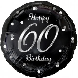 Godan Folienballon -Zahl 60- Happy Birthday Silber ø46cm-1St