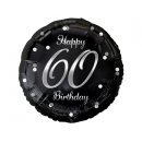 Luftballon Zahl 60 Happy Birthday Schwarz Silber Folie...