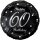 Godan Folienballon -Zahl 60- Happy Birthday Silber ø46cm-1St