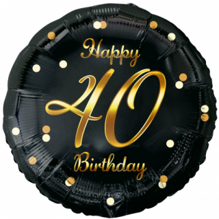 Godan Folienballon -Zahl 40- Happy Birthday Mix  ø46cm-1St