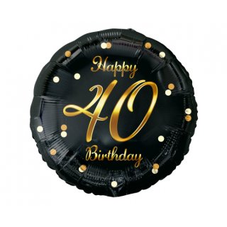 Luftballon -Zahl 40- Happy Birthday Mix Folie ø46cm