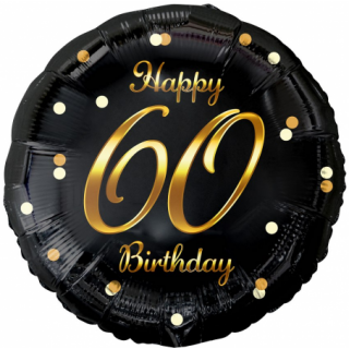 Godan Folienballon -Zahl 60- Happy Birthday Mix  ø46cm-1St