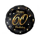 Luftballon Zahl 60 Happy Birthday Schwarz Gold Folie...
