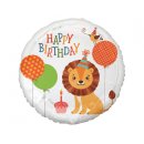 Luftballon L&ouml;we Happy Birthday Folie &oslash;46cm