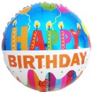 Godan Folienballon Happy Birthday Kerzen ø46cm-1St