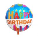 Luftballon Happy Birthday Kerzen Folie &oslash;46cm