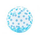 Luftballon Konfetti Blau Kristall Folie &oslash;46cm