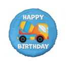 Luftballon Betonmischerauto Happy Birthday Folie...