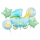 Godan Folien-Ballonstrauß Kinderwagen Baby Boy Blau-5St-1Set